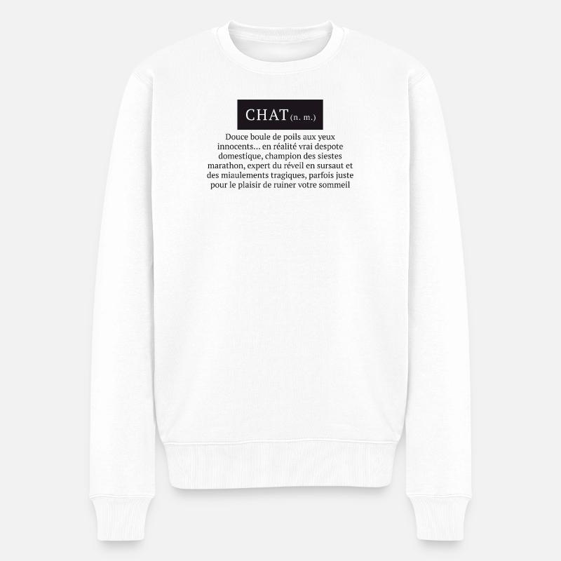 Hauskatze Definition katzenartiger Despot - Männer Premium Bio Pullover - Weiß