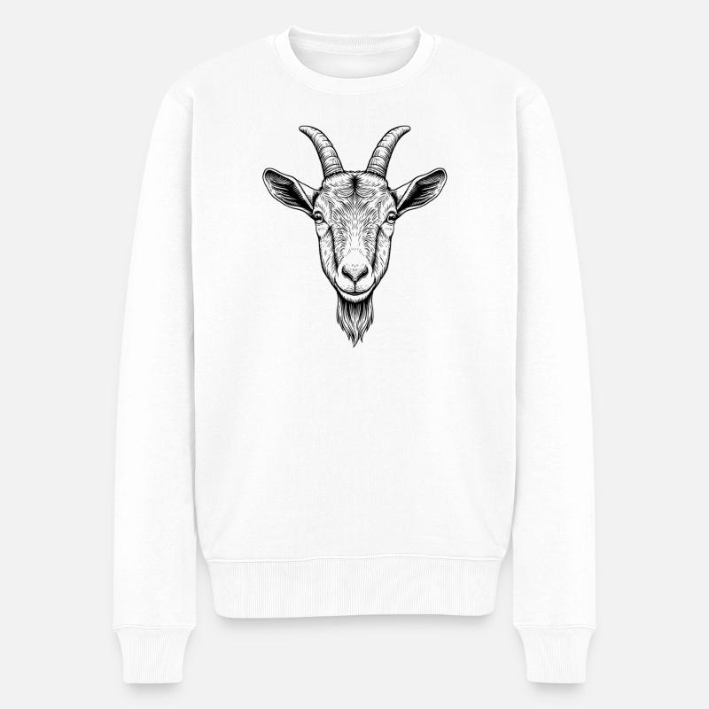 Chèvre - Pull Premium bio Homme - blanc