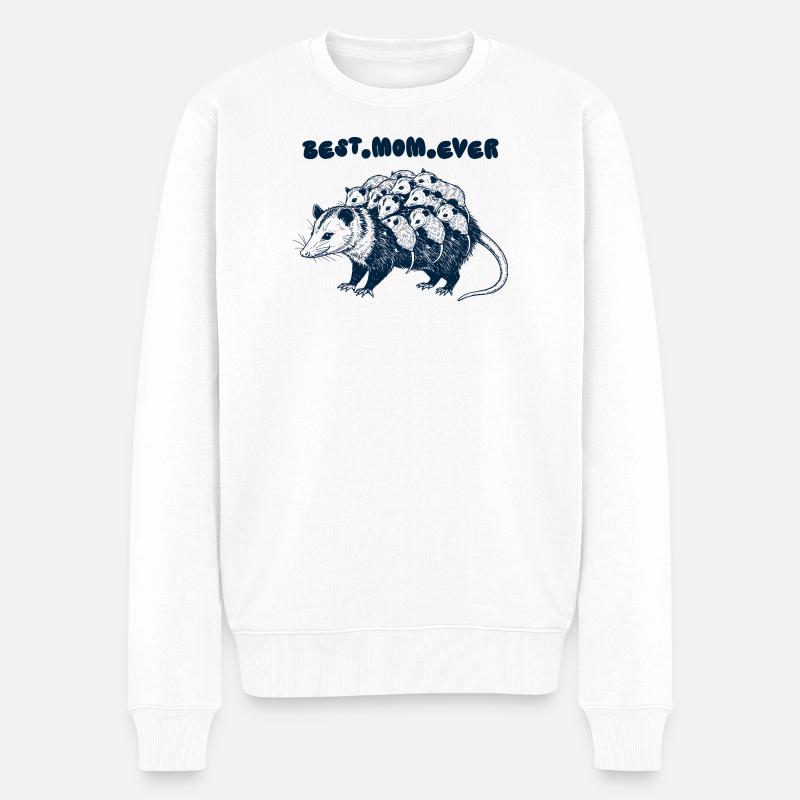 Best Mom Ever Opossum - Männer Premium Bio Pullover - Weiß