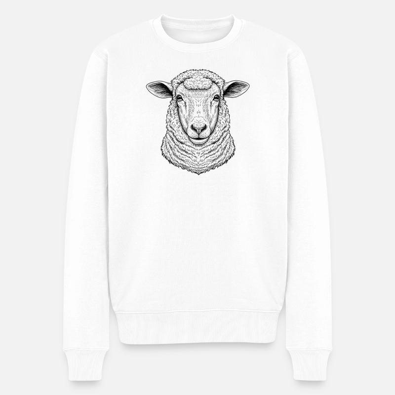 Schaf - Männer Premium Bio Pullover - Weiß