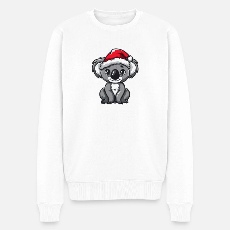 Koala Weihnachten - Männer Premium Bio Pullover - Weiß