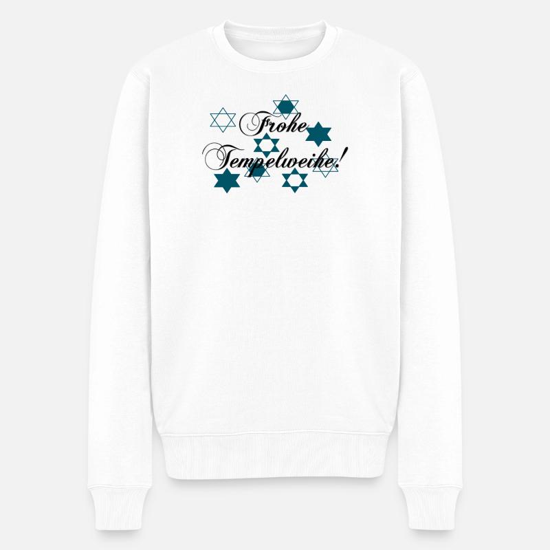 Frohe Tempelweihe - Männer Premium Bio Pullover - Weiß
