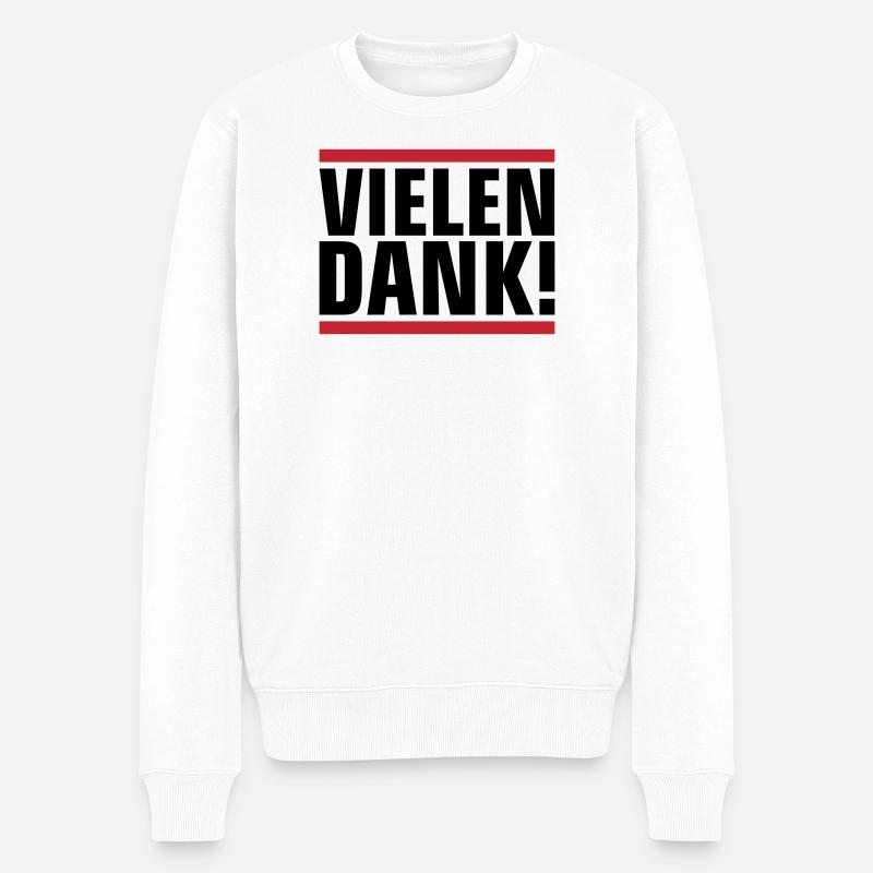 Vielen Dank Dankeschön - Männer Premium Bio Pullover - Weiß