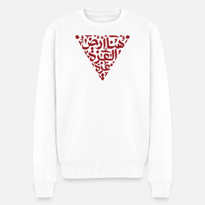 Glyphe de cœur en calligraphie arabe - Pull Premium bio Homme - blanc
