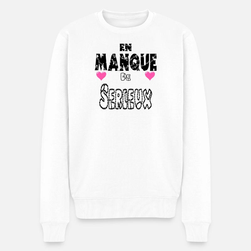 Mangelnde Ernsthaftigkeit - Männer Premium Bio Pullover - Weiß