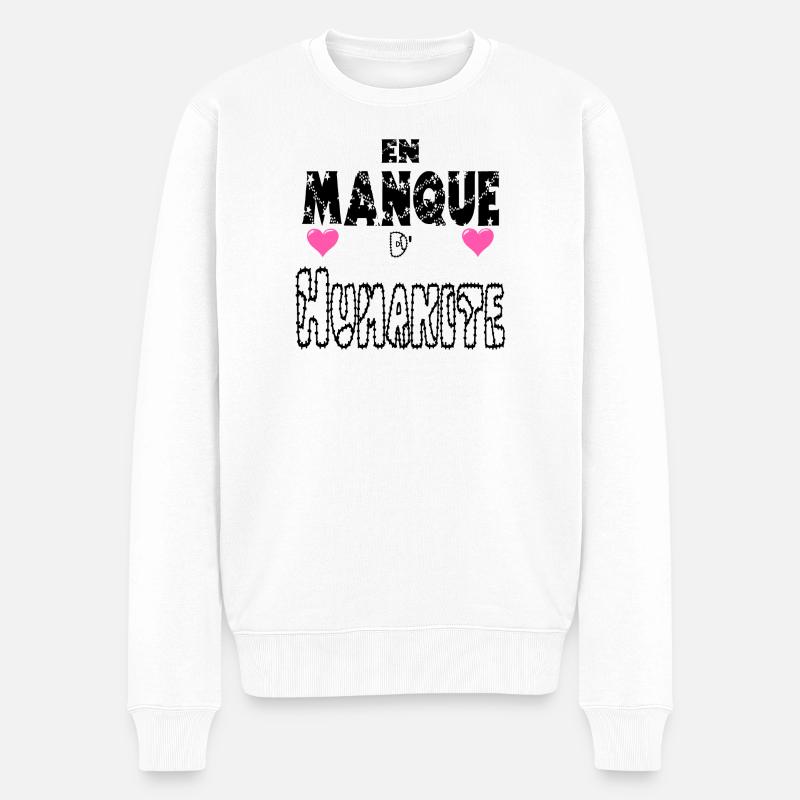 Ohne Menschlichkeit - Männer Premium Bio Pullover - Weiß