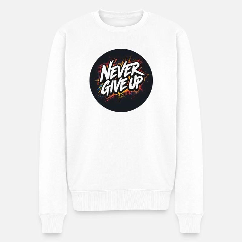 Gib niemals Graffiti auf - Männer Premium Bio Pullover - Weiß
