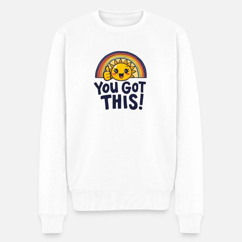 Sunshine Boost, du schaffst das. - Männer Premium Bio Pullover - Weiß