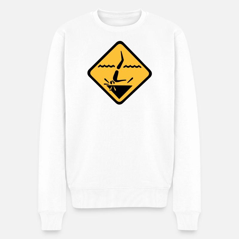 Graphique de signe de plongée - Pull Premium bio Homme - blanc