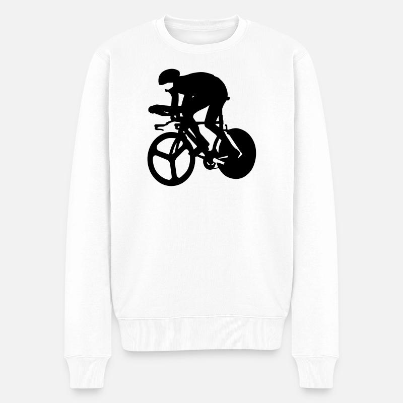 Rennrad - Männer Premium Bio Pullover - Weiß