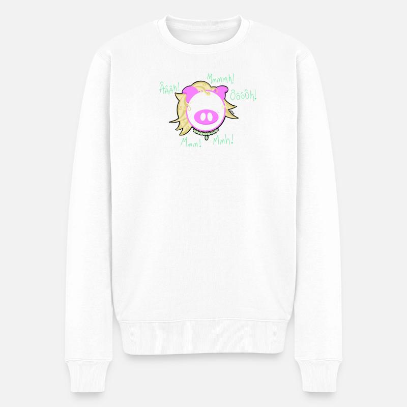 Cochon Glam’ Explosion - Pull Premium bio Homme - blanc