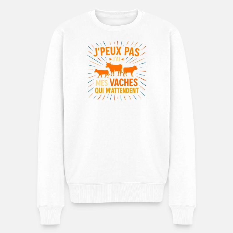 J'peux pas j'ai mes vaches - Pull Premium bio Homme - blanc
