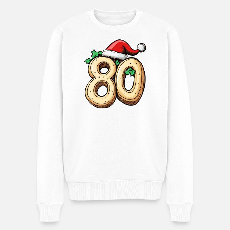 Biscuit de Noël à 80 chiffres - Pull Premium bio Homme - blanc
