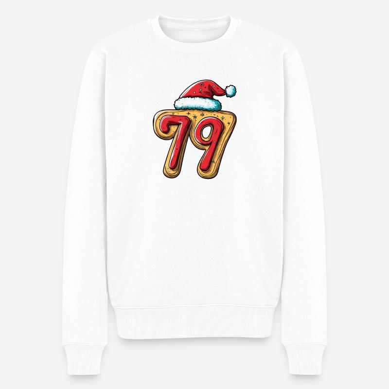 79 Numéro Biscuit Noël - Pull Premium bio Homme - blanc