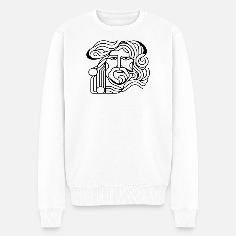 Antiker Mann. - Männer Premium Bio Pullover - Weiß