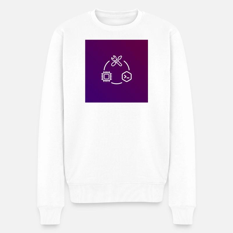 Outil de code de puce TechKreis - Pull Premium bio Homme - blanc