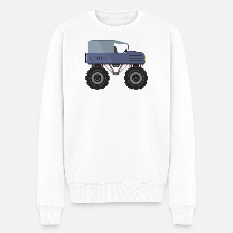 Monstertruck - Männer Premium Bio Pullover - Weiß