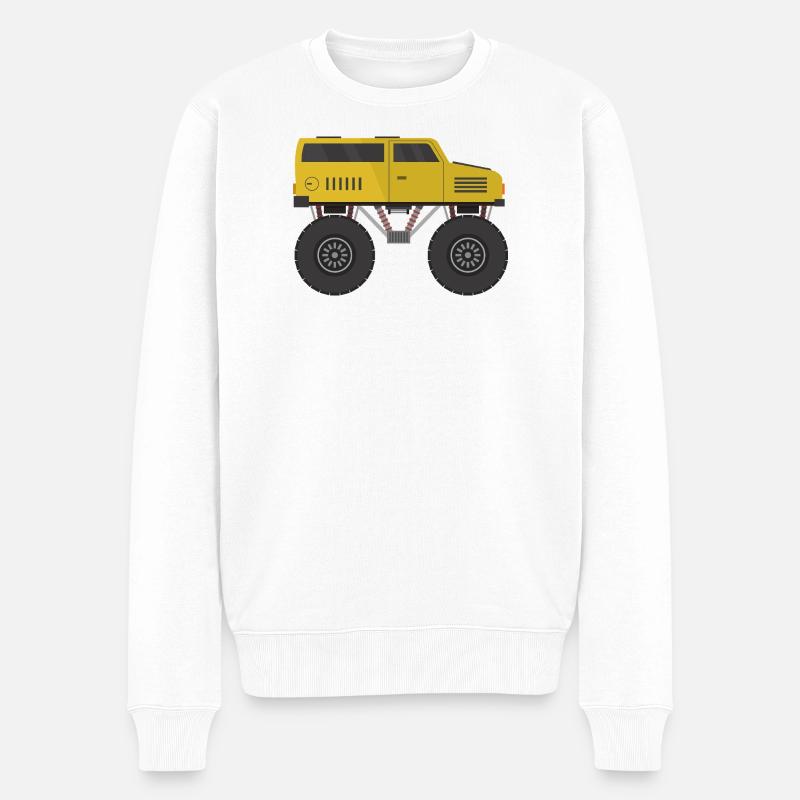 Monstertruck - Männer Premium Bio Pullover - Weiß