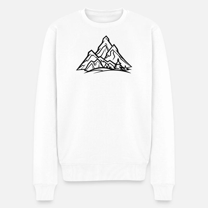 Berge - Männer Premium Bio Pullover - Weiß