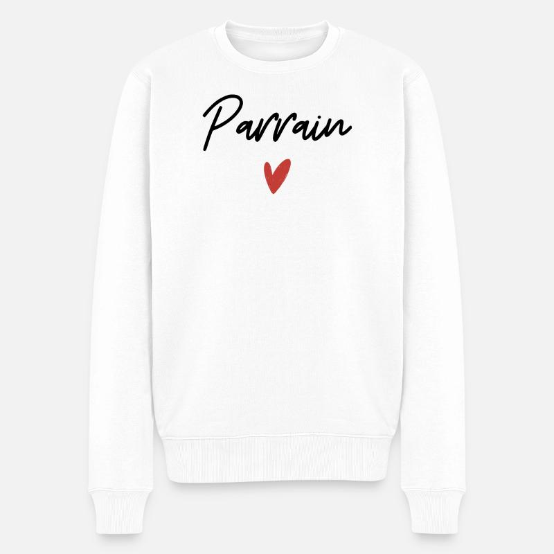 Pate Herz Geschenkidee - Männer Premium Bio Pullover - Weiß