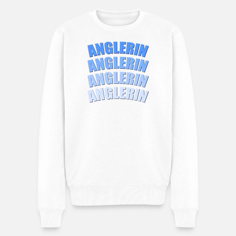 Anglerin - Männer Premium Bio Pullover - Weiß