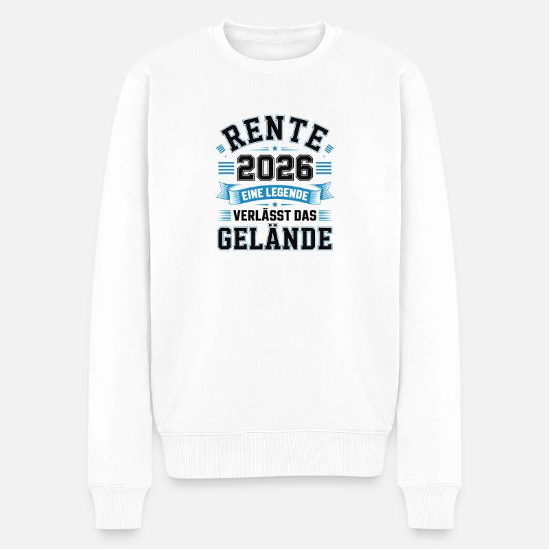 Rente 2026 Eine Legende Verlässt Das Gelände - Männer Premium Bio Pullover - Weiß
