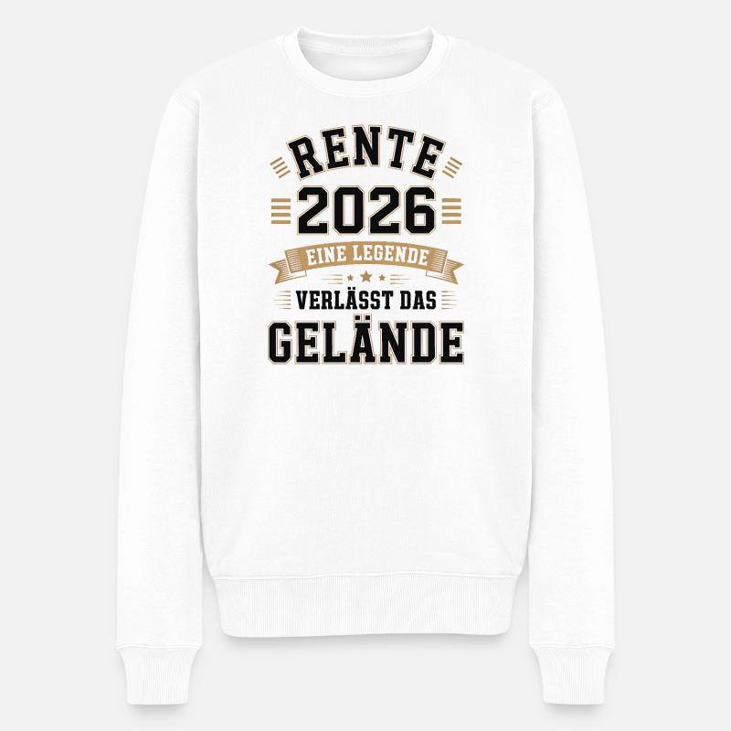 Rente 2026 Eine Legende verlaesst das Gelände - Männer Premium Bio Pullover - Weiß