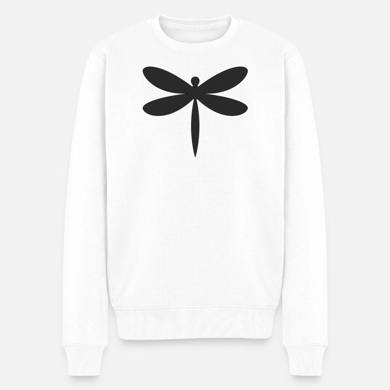 Silhouette de la Libellule - Pull Premium bio Homme - blanc