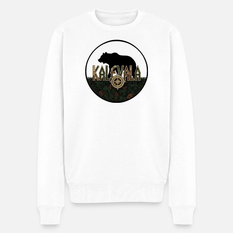 Kaleval Finnland - Männer Premium Bio Pullover - Weiß