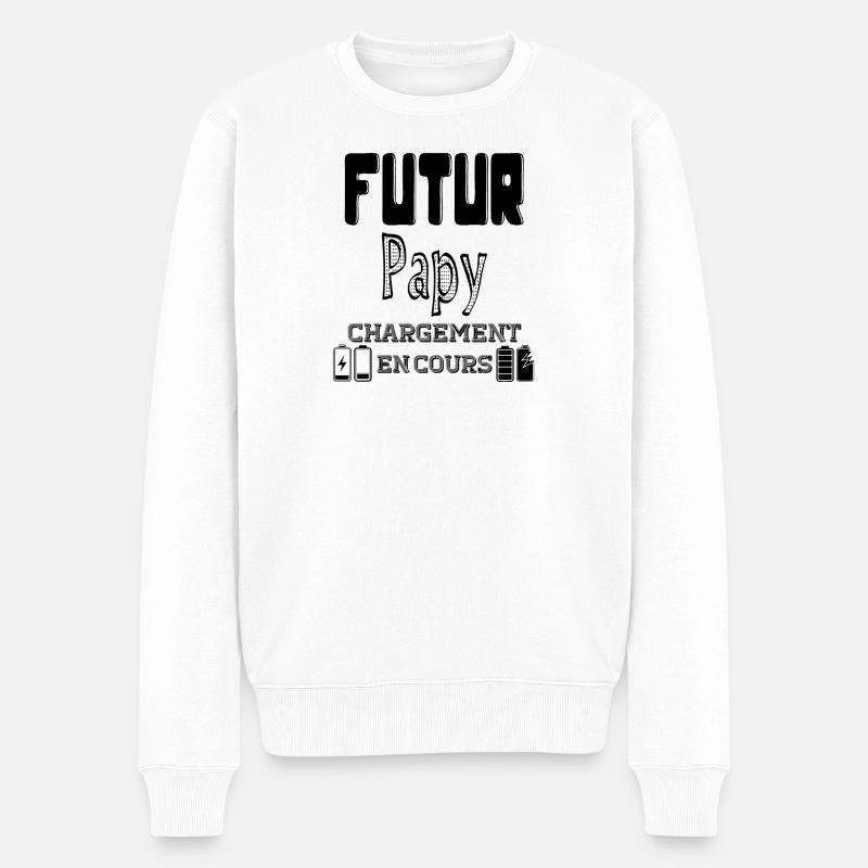 Futur Papy Chargement En Cours - Pull Premium bio Homme - blanc