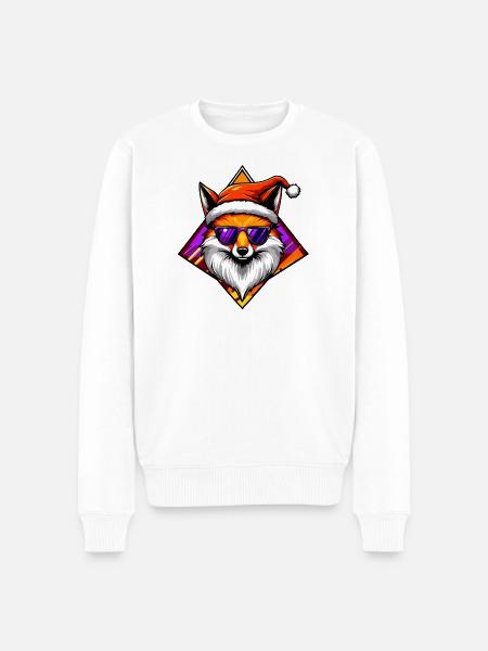 Fuchs Santa Swag - Männer Premium Bio Pullover - Weiß