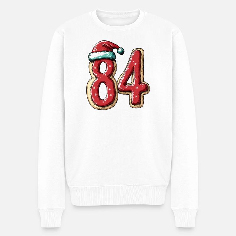 84 Numéro Biscuit Noël - Pull Premium bio Homme - blanc