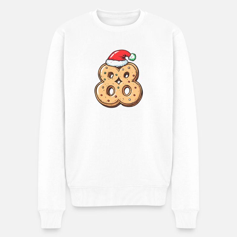 88 Numéro Cookie Noël - Pull Premium bio Homme - blanc