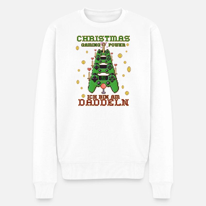 Gaming Christmas - Männer Premium Bio Pullover - Weiß