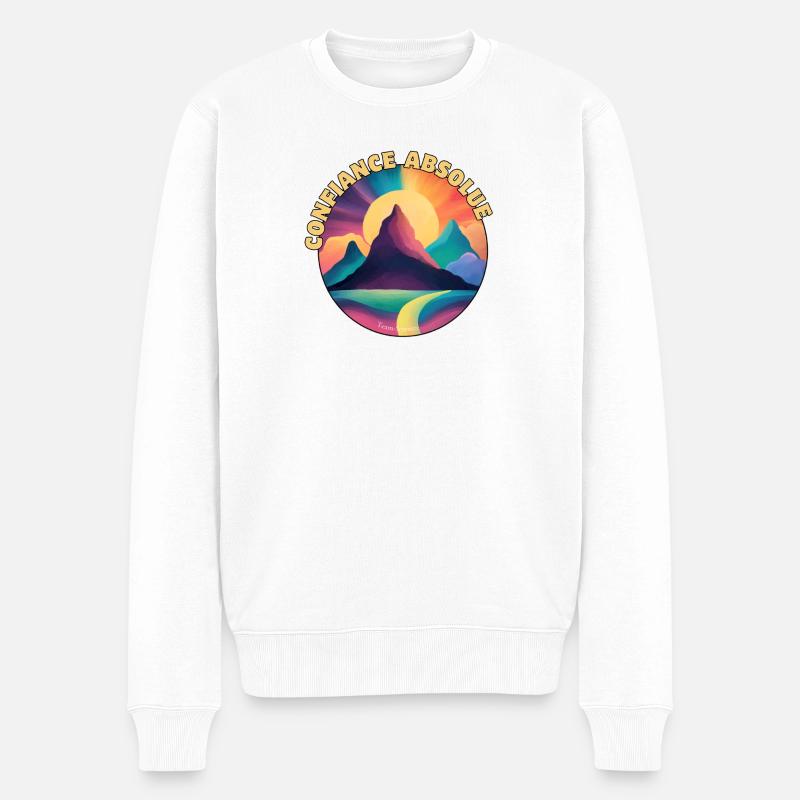 Confiance Absolue Montagnes Arc-en-Ciel - Pull Premium bio Homme - blanc