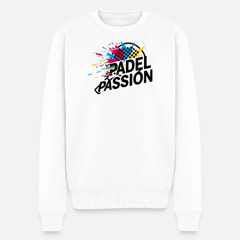 Padel Passion - Pull Premium bio Homme - blanc