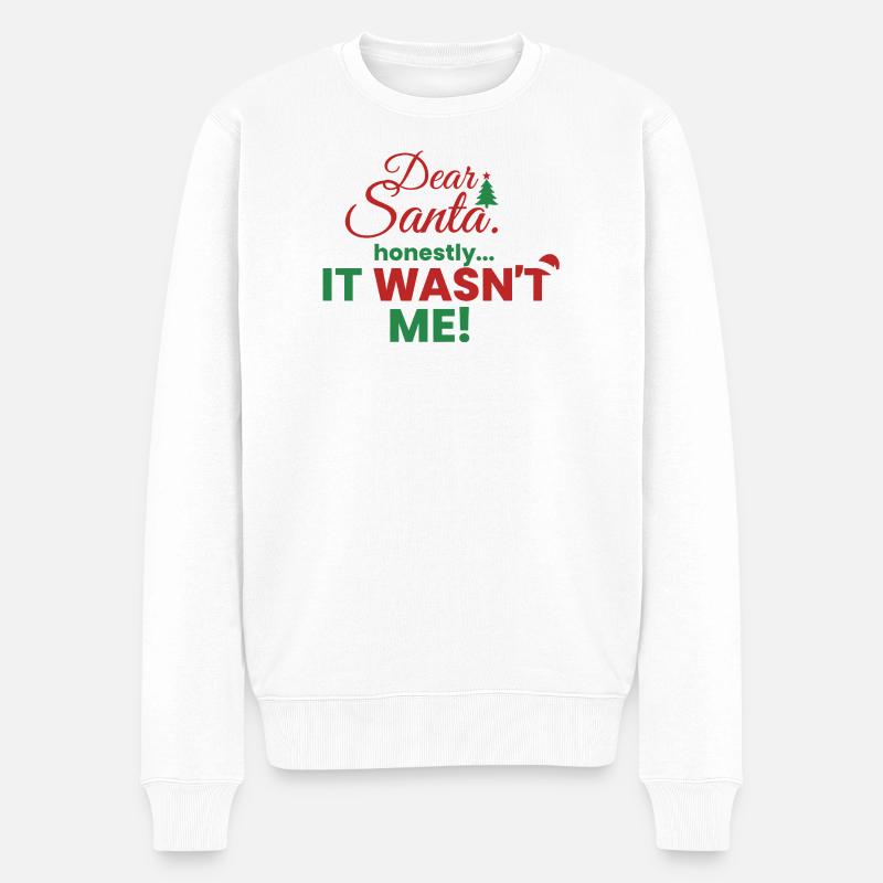 Dear Santa – Ehrlich, ich war’s nicht! - Männer Premium Bio Pullover - Weiß