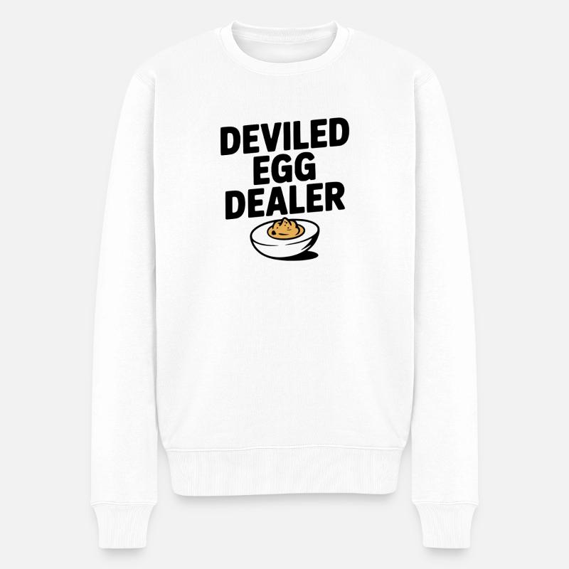 Teuflischer Eierhändler - Männer Premium Bio Pullover - Weiß