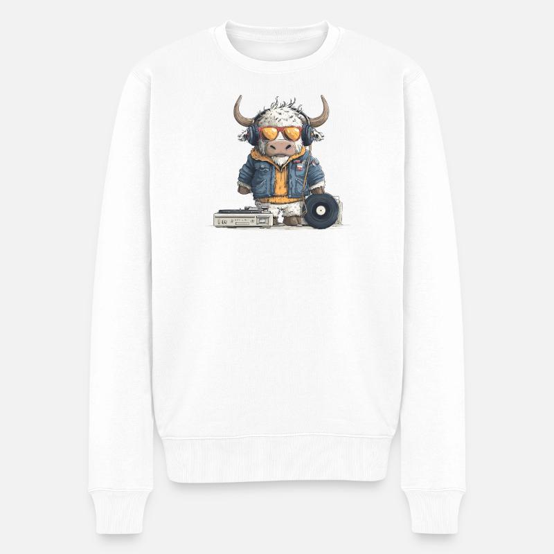 Taurus DJ avec casque - Pull Premium bio Homme - blanc