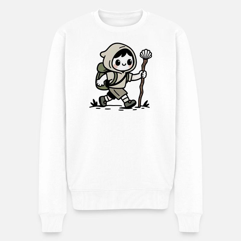 Pèlerin sur le chemin de Compostelle - Pull Premium bio Homme - blanc