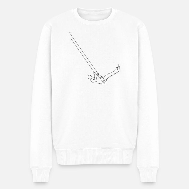 Schaukel - Männer Premium Bio Pullover - Weiß