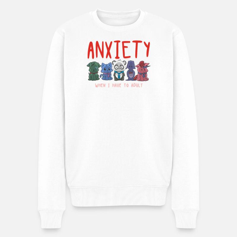 Anxiety Squad : Animaux mignons : Lutte adulte - Pull Premium bio Homme - blanc