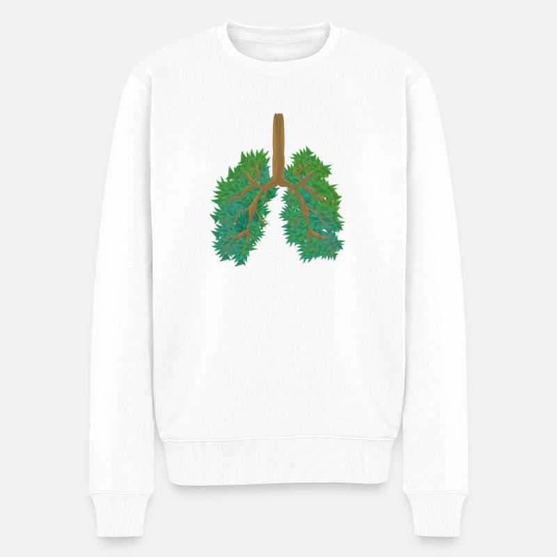 Waldlungen-Umweltbewusstsein für globale Erwärmung - Männer Premium Bio Pullover - Weiß