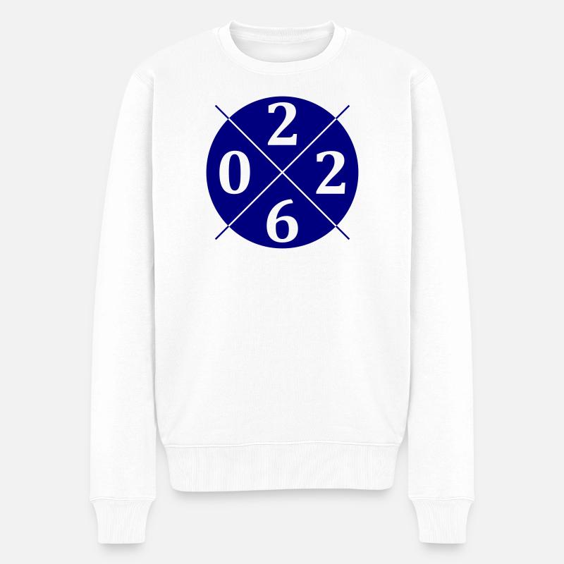 2026 Kreis - Männer Premium Bio Pullover - Weiß