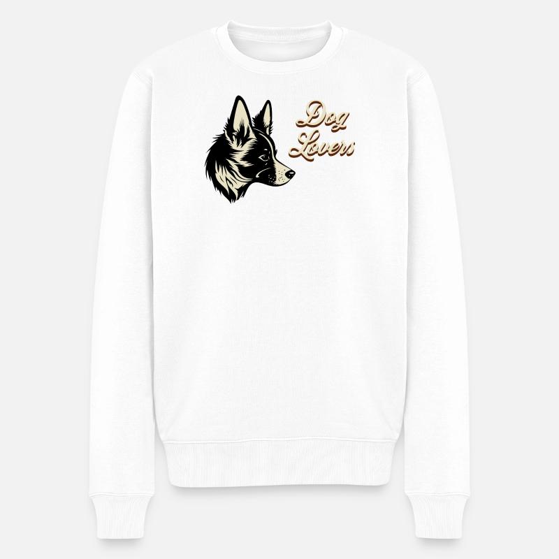 Hundeliebe DogLovers - Männer Premium Bio Pullover - Weiß