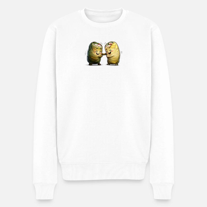 Kohlroulade und Golubez - Zwillingsbrüder - Männer Premium Bio Pullover - Weiß