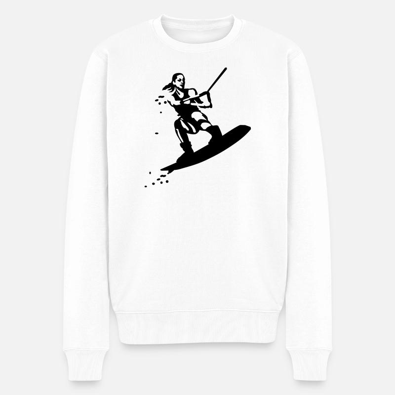 Wakeboard - Pull Premium bio Homme - blanc