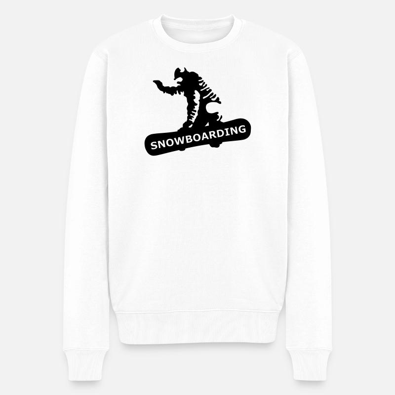 Snowboarding - Männer Premium Bio Pullover - Weiß