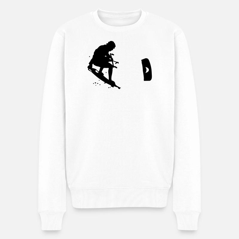 Kitesurfing - Männer Premium Bio Pullover - Weiß