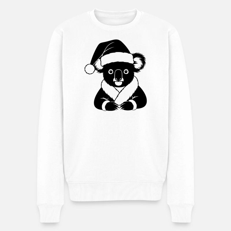 Comic de Noël Koala – Noir & Blanc - Pull Premium bio Homme - blanc